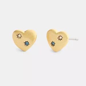 Coach Heart With Stones Stud Earrings ❤️💕